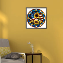 Load image into Gallery viewer, Round Plate Glass Painting Sunflower 30*30CM(Canvas) Full Round Drill Diamond Painting
