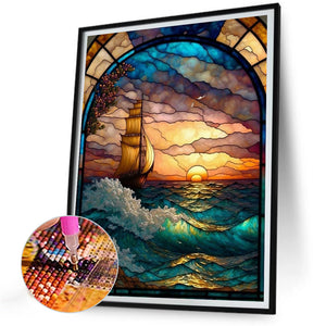 Dusk Sea Water 30*40CM(Canvas) Full Round Drill Diamond Painting