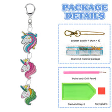 Load image into Gallery viewer, DIY Diamond Art Key Rings Unicorn Keychain Supplies Gift for Kids (PT25)
