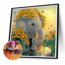 Load image into Gallery viewer, Sunflower Elephant 30*30CM(Canvas) Partial Special Shaped Drill Diamond Painting
