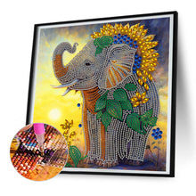 Load image into Gallery viewer, Sunflower Elephant 30*30CM(Canvas) Partial Special Shaped Drill Diamond Painting
