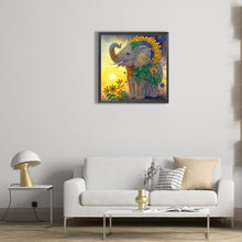 Load image into Gallery viewer, Sunflower Elephant 30*30CM(Canvas) Partial Special Shaped Drill Diamond Painting
