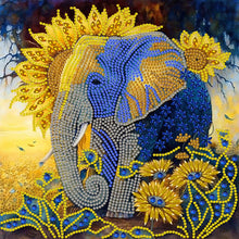 Load image into Gallery viewer, Sunflower Elephant 30*30CM(Canvas) Partial Special Shaped Drill Diamond Painting
