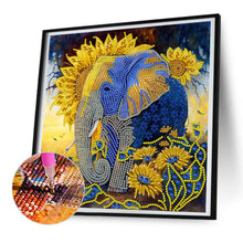 Load image into Gallery viewer, Sunflower Elephant 30*30CM(Canvas) Partial Special Shaped Drill Diamond Painting
