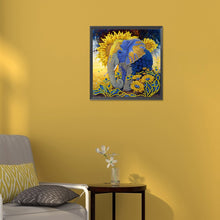 Load image into Gallery viewer, Sunflower Elephant 30*30CM(Canvas) Partial Special Shaped Drill Diamond Painting
