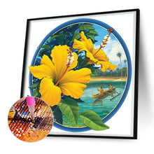 Load image into Gallery viewer, Yellow Hibiscus Flower 30*30CM(Canvas) Full Round Drill Diamond Painting
