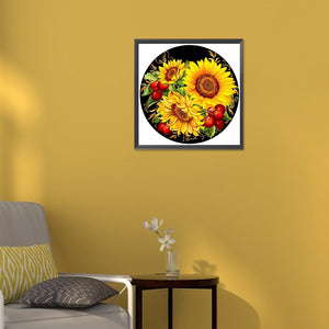 Sunflower Flower 30*30CM(Canvas) Full Round Drill Diamond Painting