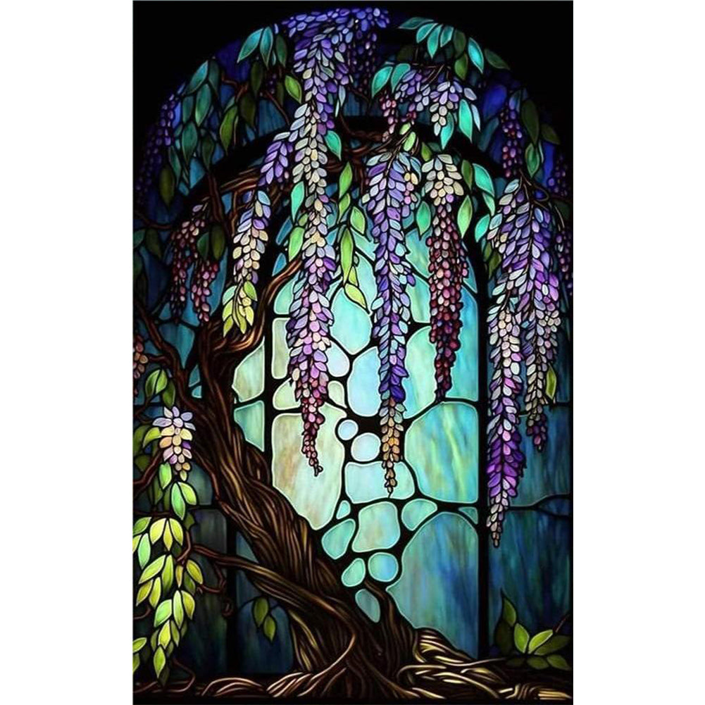 Wisteria Flower Tree Flower 50*80CM(Canvas) Full Round Drill Diamond Painting
