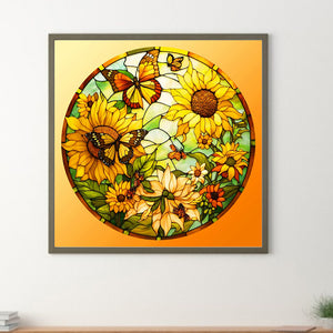 Sunflower Bushes 30*30CM(Canvas) Full Round Drill Diamond Painting