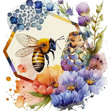 Load image into Gallery viewer, Flower And Bee 30*30CM(Canvas) Full Round Drill Diamond Painting
