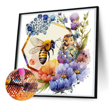 Load image into Gallery viewer, Flower And Bee 30*30CM(Canvas) Full Round Drill Diamond Painting
