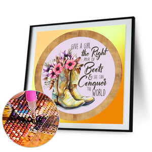 Boots 30*30CM(Canvas) Full Round Drill Diamond Painting