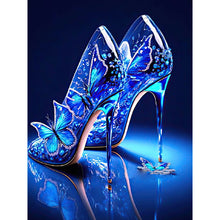 Load image into Gallery viewer, Blue High Heels 30*40CM(Canvas) Full Round Drill Diamond Painting
