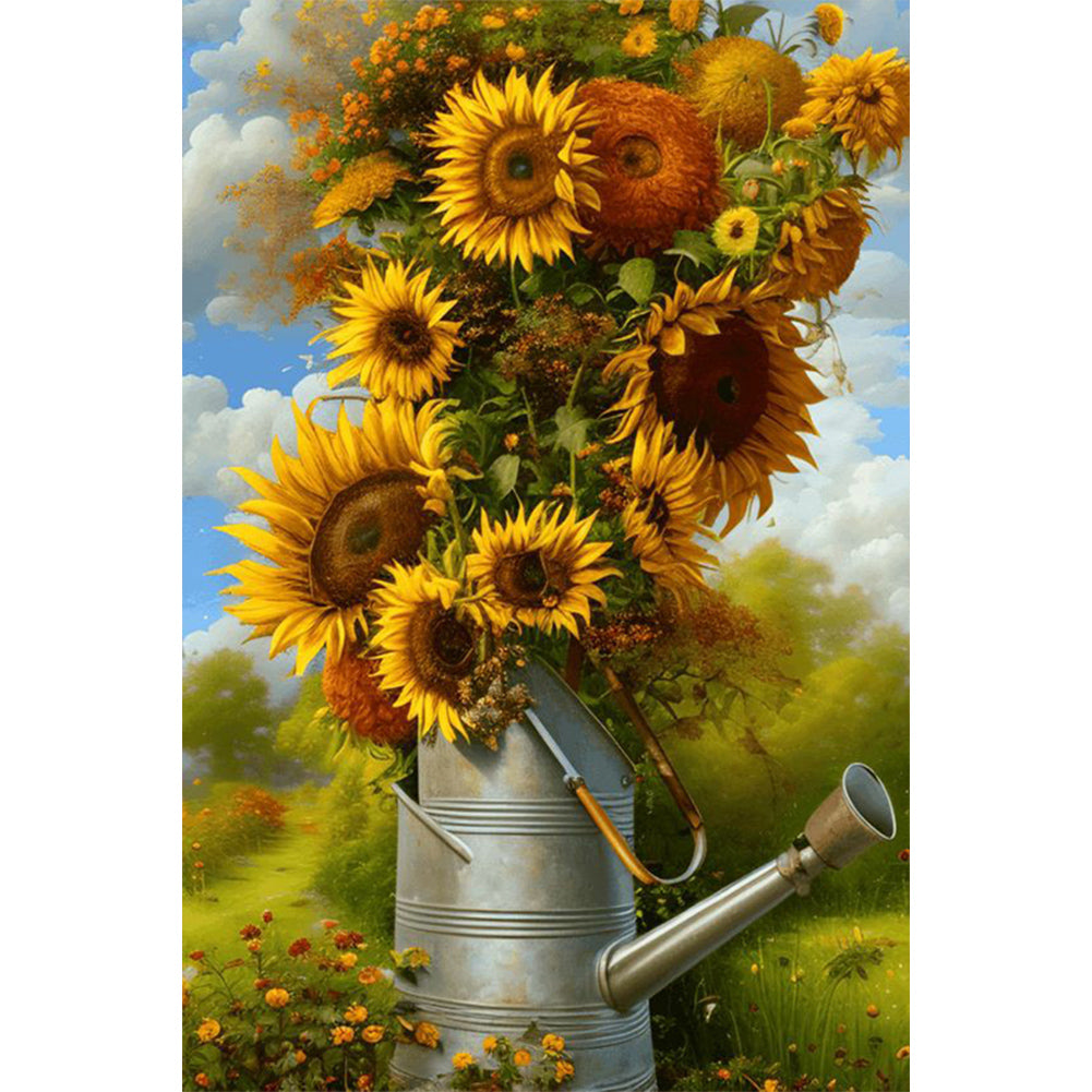 Sunflower Flower 40*60CM(Canvas) Full Round Drill Diamond Painting