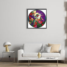 Load image into Gallery viewer, Round Glass Painting Hummingbird 30*30CM(Canvas) Partial Special Shaped Drill Diamond Painting
