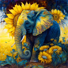 Load image into Gallery viewer, Sunflower Elephant 30*30CM(Canvas) Full Round Drill Diamond Painting
