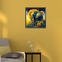 Load image into Gallery viewer, Sunflower Elephant 30*30CM(Canvas) Full Round Drill Diamond Painting
