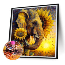 Load image into Gallery viewer, Sunflower Elephant 30*30CM(Canvas) Full Round Drill Diamond Painting
