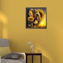 Load image into Gallery viewer, Sunflower Elephant 30*30CM(Canvas) Full Round Drill Diamond Painting
