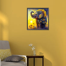 Load image into Gallery viewer, Sunflower Elephant 30*30CM(Canvas) Full Round Drill Diamond Painting
