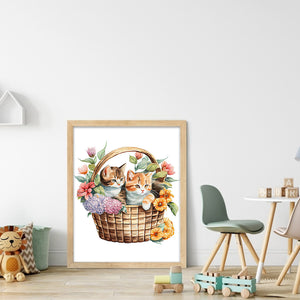 Cat Artwork (40*50CM) 11CT 3 Stamped Cross Stitch