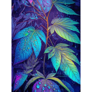 Monstera Leaves 30*40CM(Canvas) Full Round Drill Diamond Painting