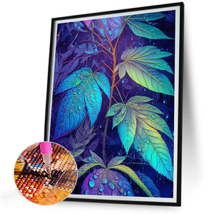 Monstera Leaves 30*40CM(Canvas) Full Round Drill Diamond Painting