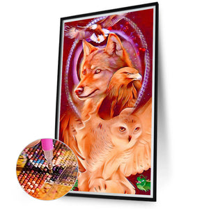 Wolf And Eagle 40*70CM(Canvas) Full Round Drill Diamond Painting