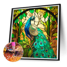 Load image into Gallery viewer, Green Peacock 30*30CM(Canvas) Full Round Drill Diamond Painting
