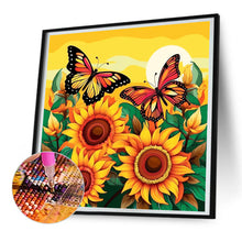 Load image into Gallery viewer, Butterfly And Sunflower 30*30CM(Canvas) Full Round Drill Diamond Painting
