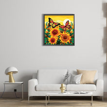 Load image into Gallery viewer, Butterfly And Sunflower 30*30CM(Canvas) Full Round Drill Diamond Painting
