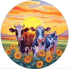 Load image into Gallery viewer, Sunflowers And Cows 30*30CM(Canvas) Full Round Drill Diamond Painting
