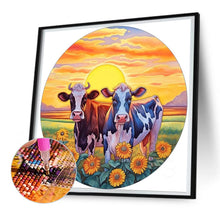 Load image into Gallery viewer, Sunflowers And Cows 30*30CM(Canvas) Full Round Drill Diamond Painting
