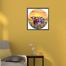 Load image into Gallery viewer, Sunflowers And Cows 30*30CM(Canvas) Full Round Drill Diamond Painting
