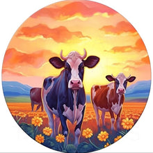 Load image into Gallery viewer, Sunflowers And Cows 30*30CM(Canvas) Full Round Drill Diamond Painting
