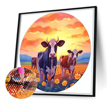 Load image into Gallery viewer, Sunflowers And Cows 30*30CM(Canvas) Full Round Drill Diamond Painting
