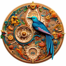 Load image into Gallery viewer, Round Card Flowers And Birds Blue Bird 35*35CM(Canvas) Full Round Drill Diamond Painting
