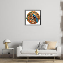 Load image into Gallery viewer, Round Card Flowers And Birds Blue Bird 35*35CM(Canvas) Full Round Drill Diamond Painting
