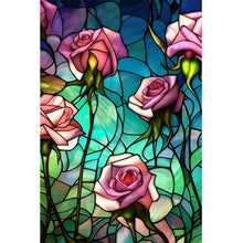 Load image into Gallery viewer, Glass Painting Rose 40*60CM(Canvas) Full Round Drill Diamond Painting
