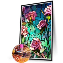 Load image into Gallery viewer, Glass Painting Rose 40*60CM(Canvas) Full Round Drill Diamond Painting
