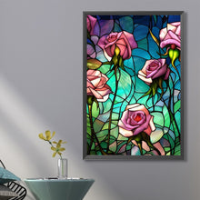 Load image into Gallery viewer, Glass Painting Rose 40*60CM(Canvas) Full Round Drill Diamond Painting
