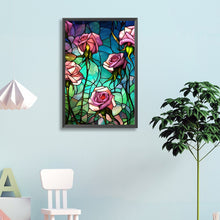 Load image into Gallery viewer, Glass Painting Rose 40*60CM(Canvas) Full Round Drill Diamond Painting
