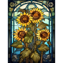 Load image into Gallery viewer, Sunflower Glass Painting 30*40CM(Canvas) Full Round Drill Diamond Painting
