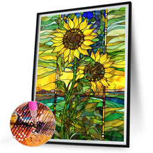 Load image into Gallery viewer, Sunflower Glass Painting 30*40CM(Canvas) Full Round Drill Diamond Painting
