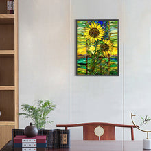 Load image into Gallery viewer, Sunflower Glass Painting 30*40CM(Canvas) Full Round Drill Diamond Painting
