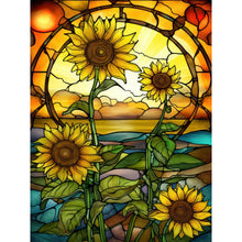 Load image into Gallery viewer, Sunflower Glass Painting 30*40CM(Canvas) Full Round Drill Diamond Painting
