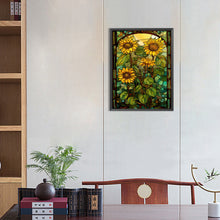 Load image into Gallery viewer, Sunflower Glass Painting 30*40CM(Canvas) Full Round Drill Diamond Painting
