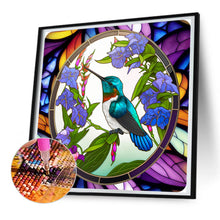Load image into Gallery viewer, Bird Holding Flower Glass Painting 30*30CM(Canvas) Full Round Drill Diamond Painting
