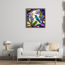 Load image into Gallery viewer, Bird Holding Flower Glass Painting 30*30CM(Canvas) Full Round Drill Diamond Painting
