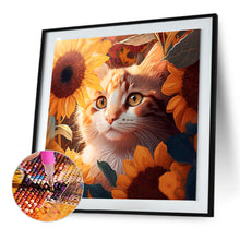 Load image into Gallery viewer, Sunflower And Cat 30*30CM(Canvas) Full Round Drill Diamond Painting
